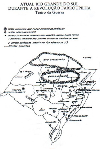 Mapa do Rio Grande do Sul em 1835 Mapa do Rio Grande do Sul em 1835